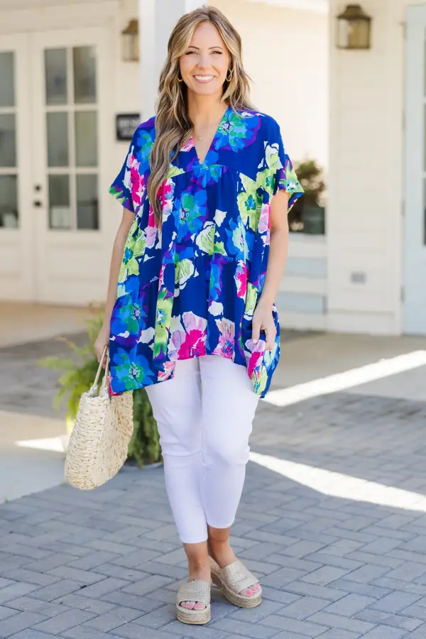 Aloha Spirits Top, Blue