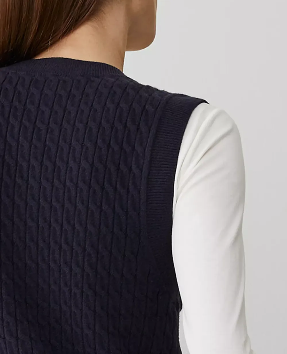 Cable V-Neck Vest