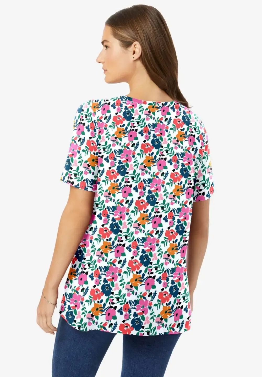Perfect Printed Short-Sleeve Crewneck Tee