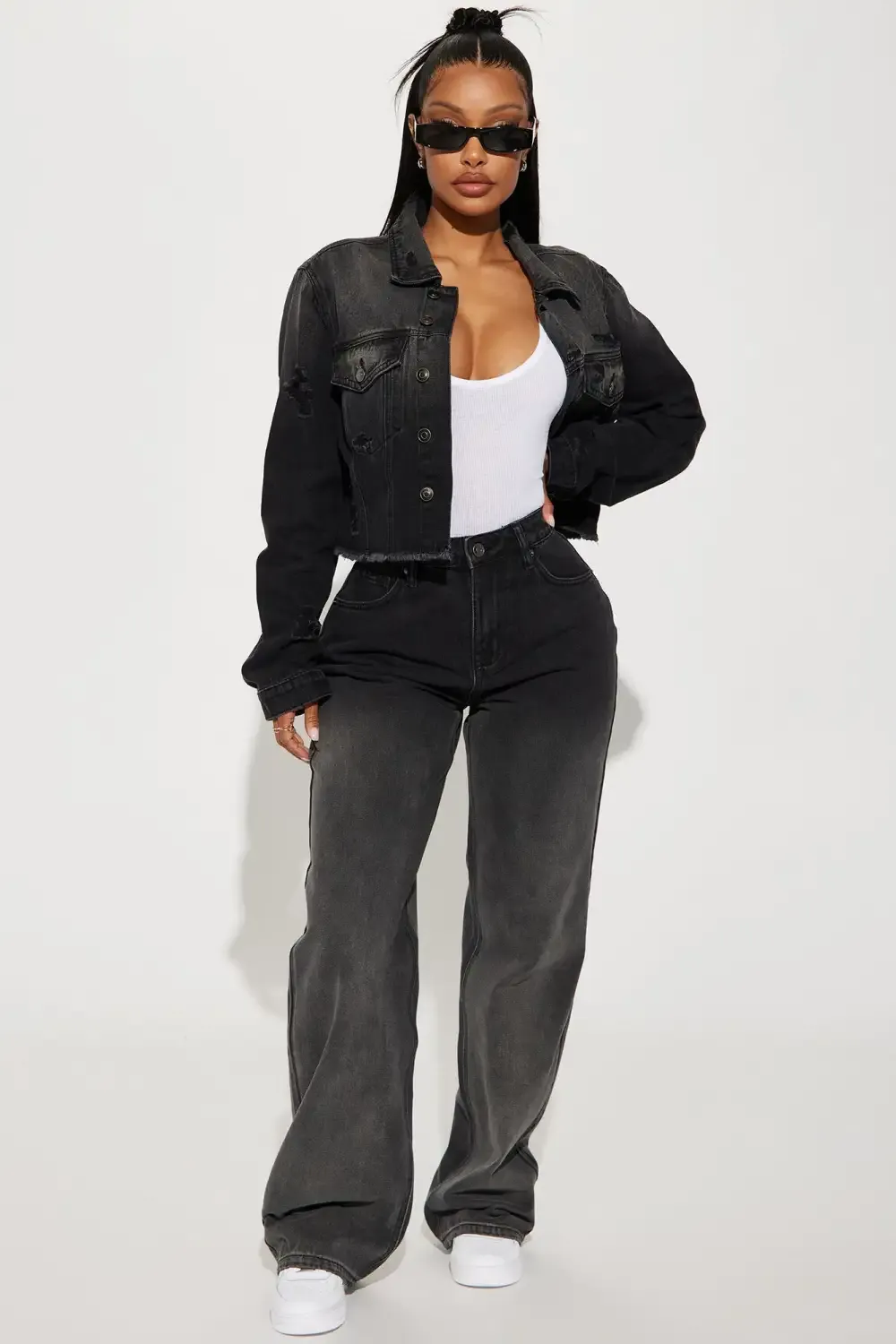 Onyx Ombre Non Stretch Straight Leg - Black Wash
