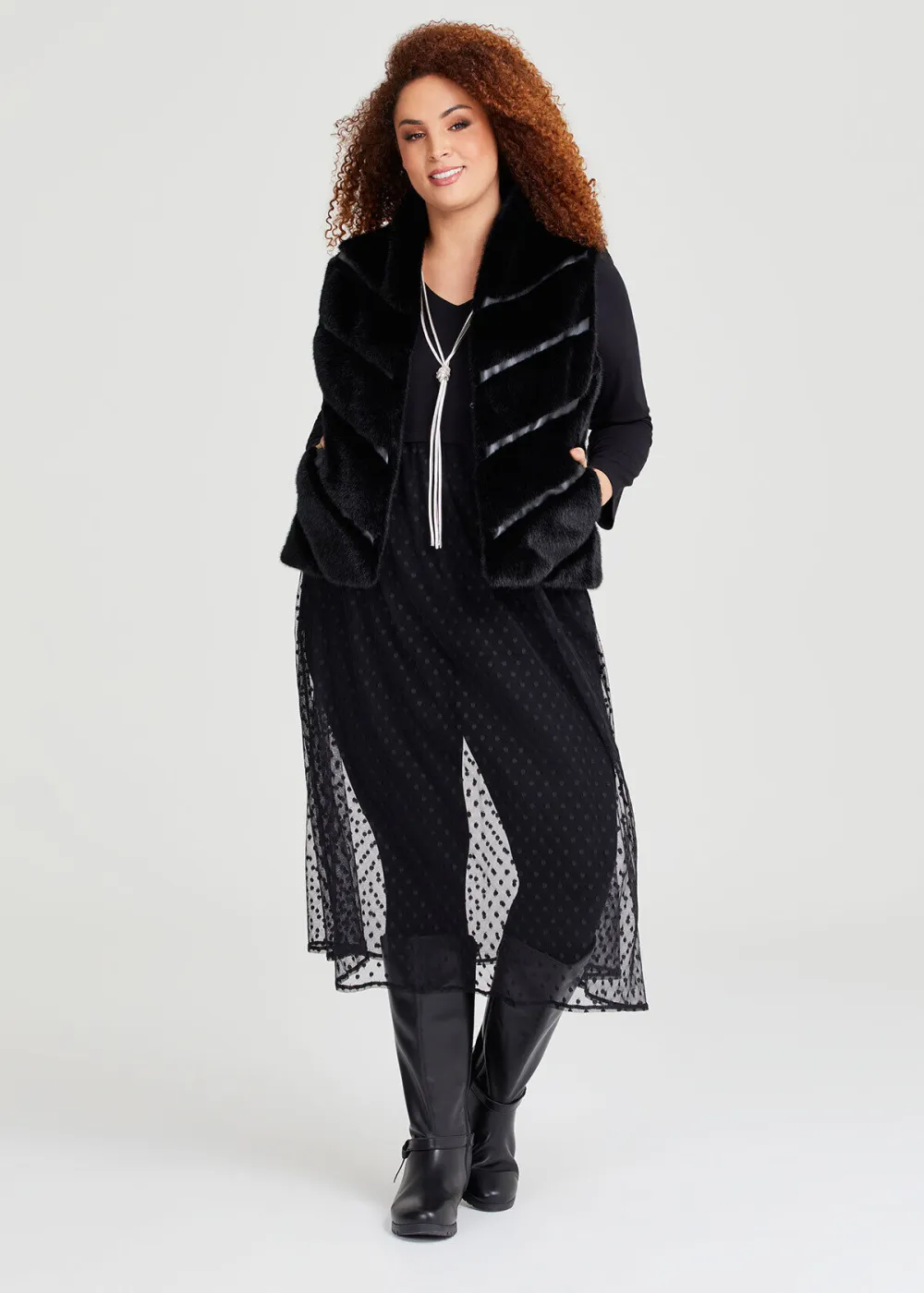 Texture Play Mesh Dress