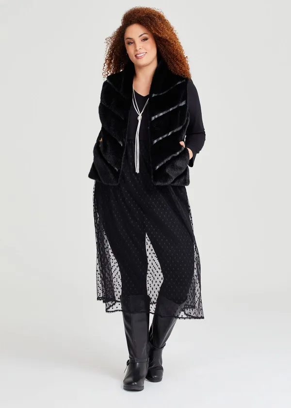 Texture Play Mesh Dress
