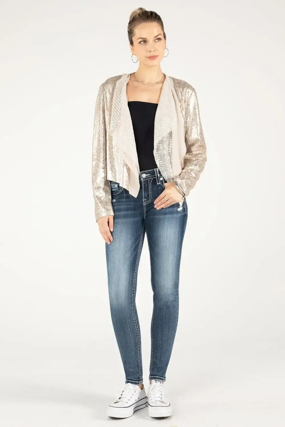 Glitter Leopard Print Open Cardigan