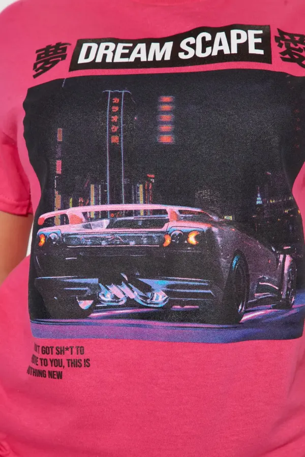 Dream Scape Short Sleeve Tee - Pink