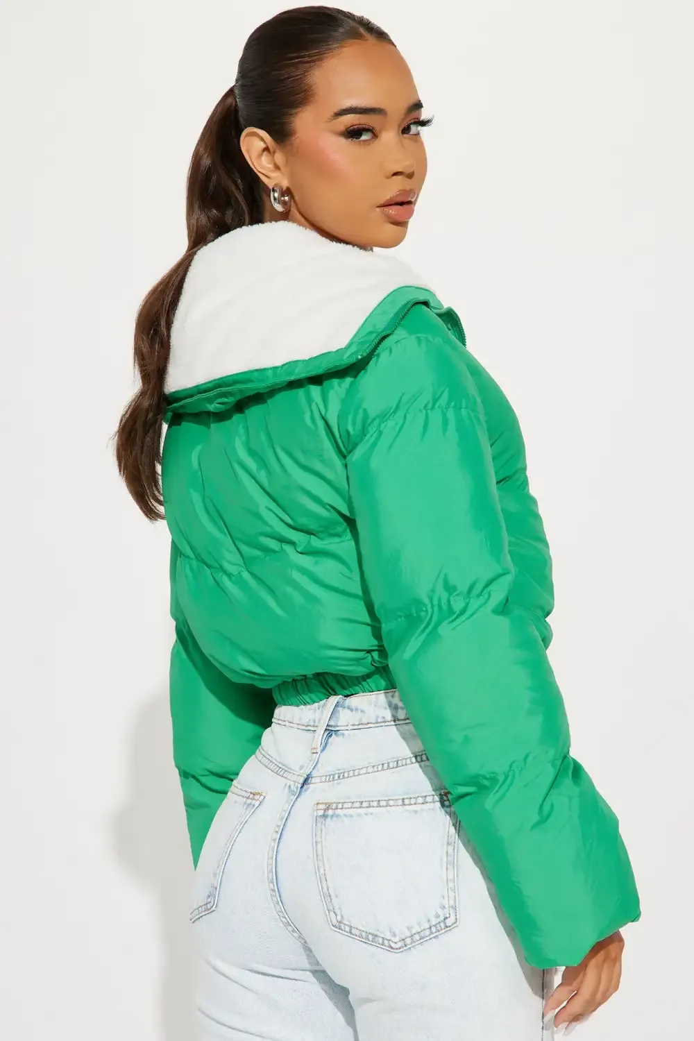 One Wish Only Puffer Jacket - Kelly Green
