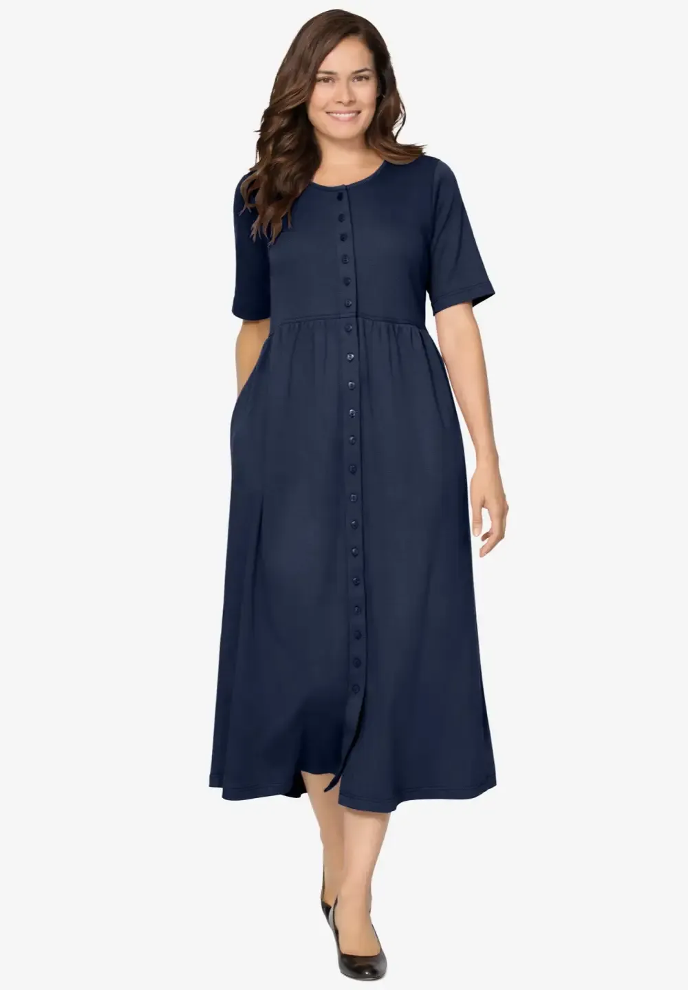 Button-Front Essential Dress