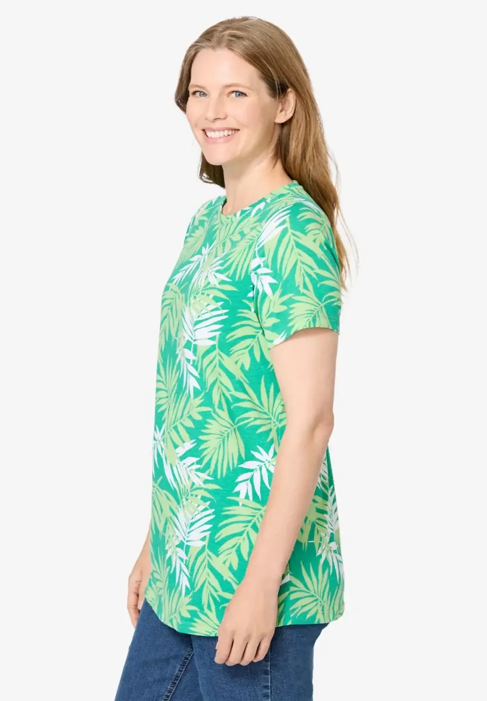 Perfect Printed Short-Sleeve Crewneck Tee