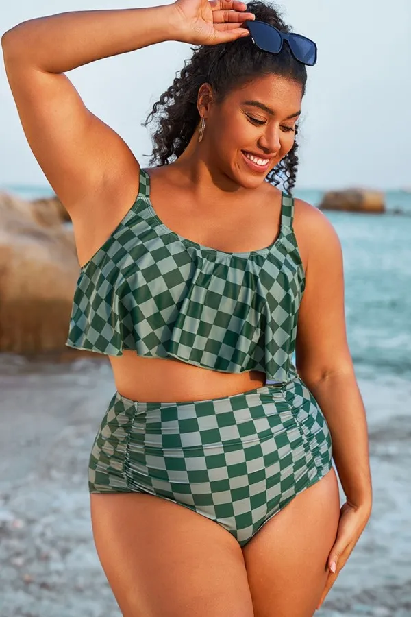 Black Sexy Scoop Neck High Waist Bikini Set