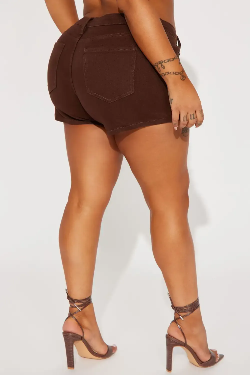 My One And Only Stretch Denim Cargo Shorts - Brown