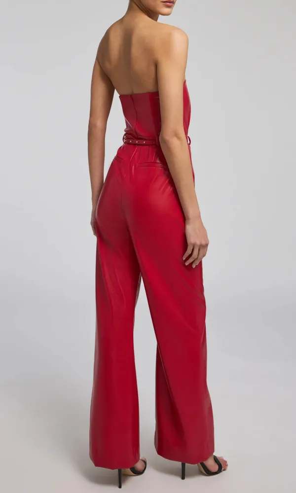 Cristelle Vegan Leather Jumpsuit