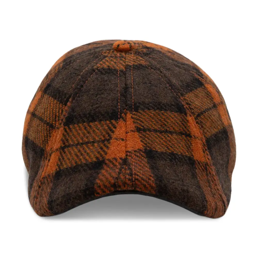The Jack-O’-Rose Boston Scally Cap - Orange Plaid