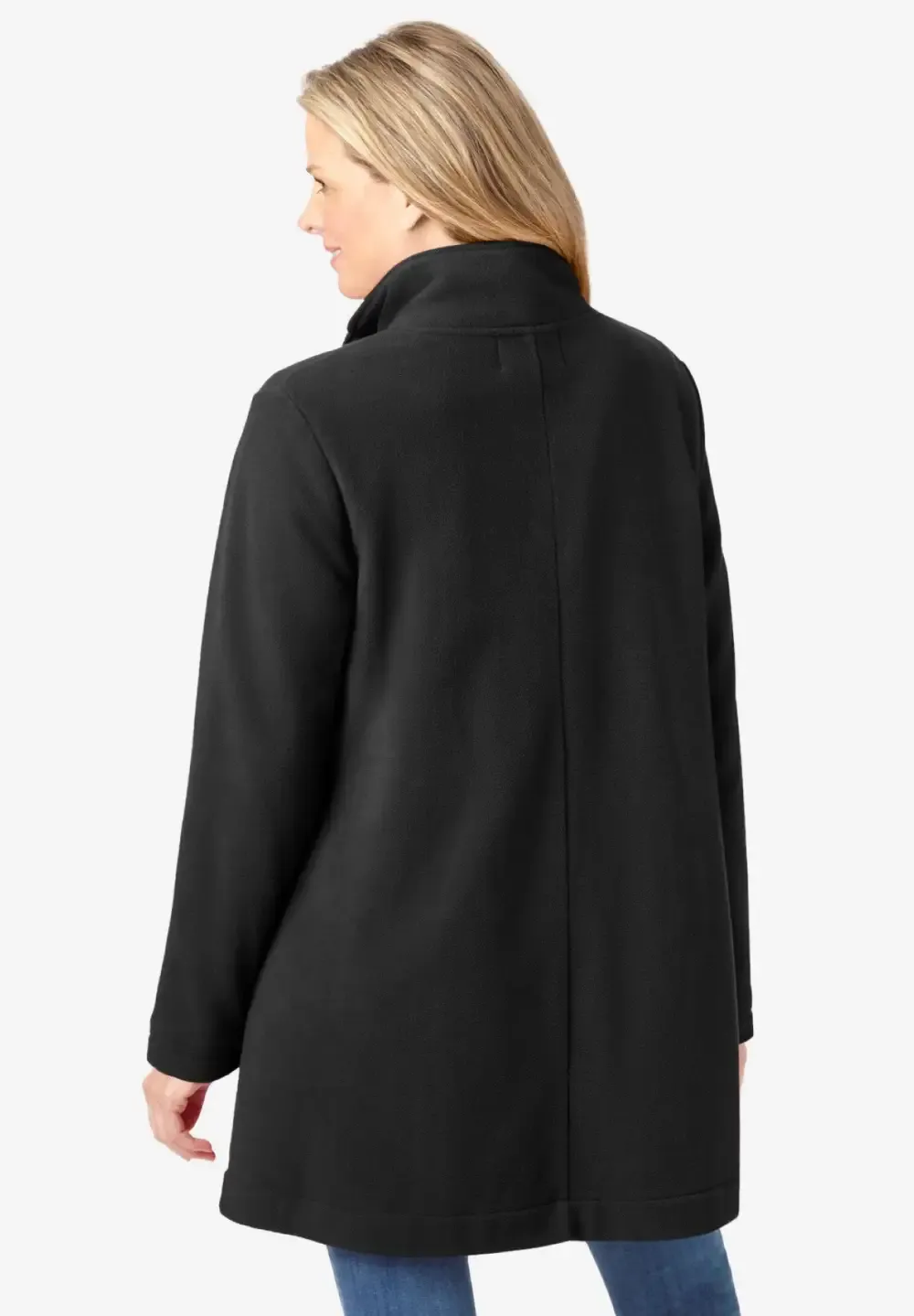 Fleece Swing Funnel-Neck Coat