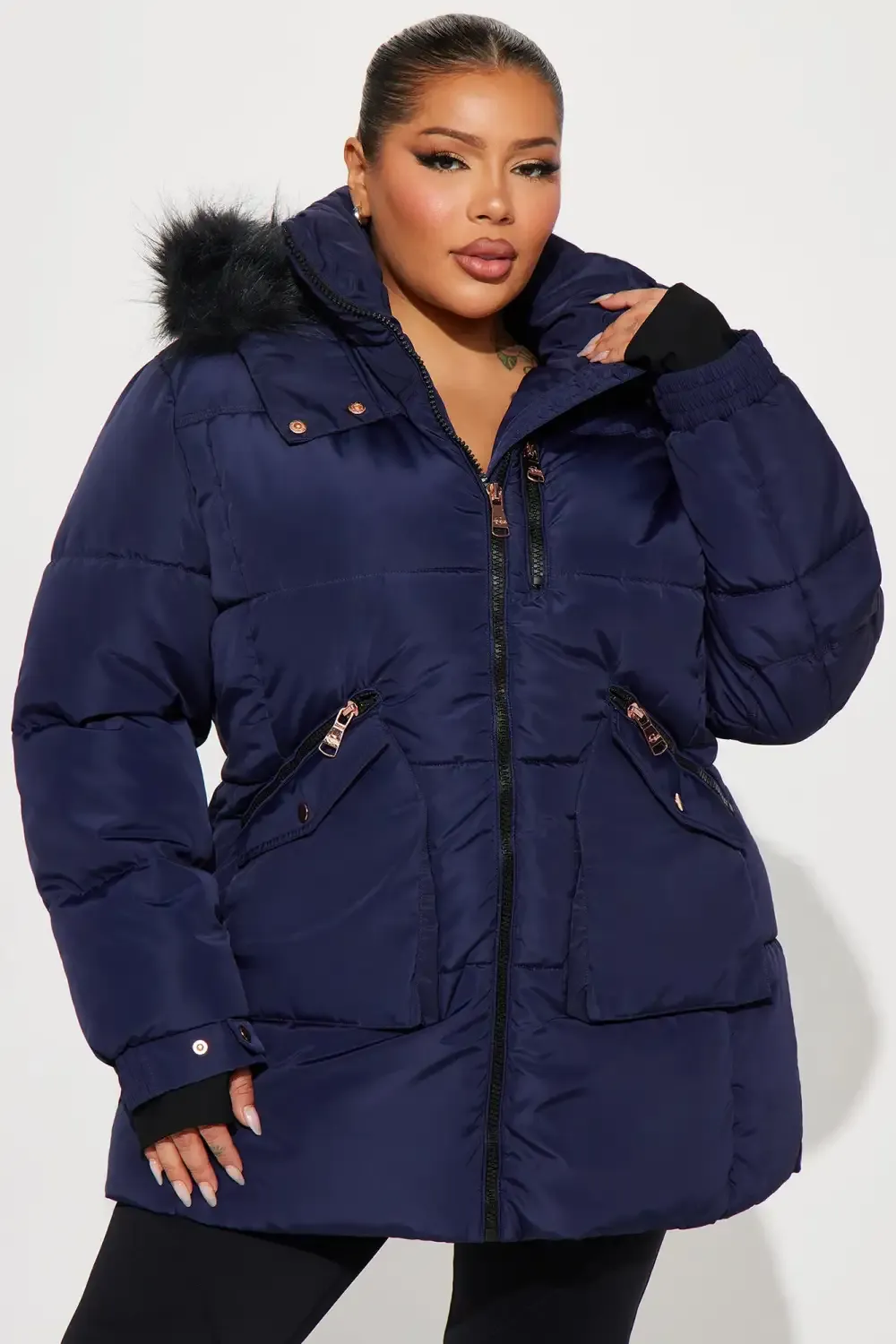 Cold Feelings Puffer Jacket - Navy