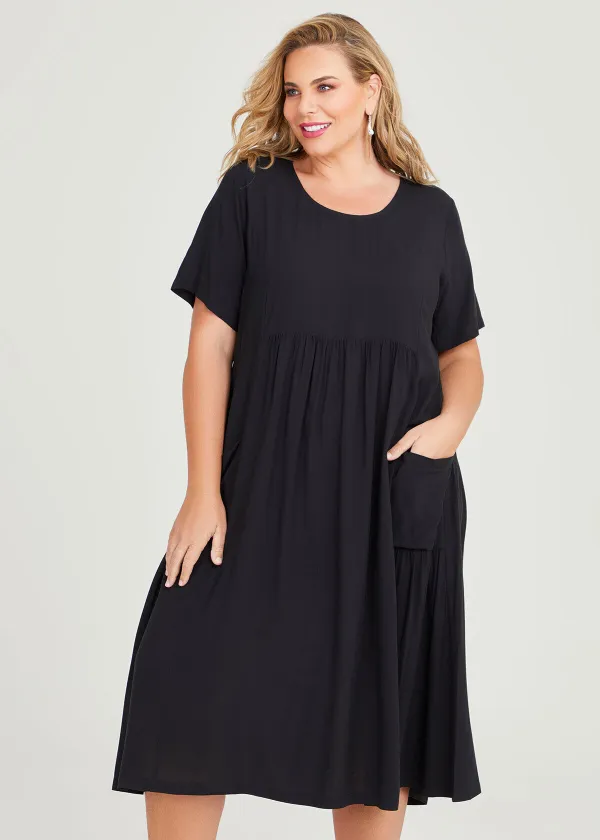 Natural Pocket Midi Dress