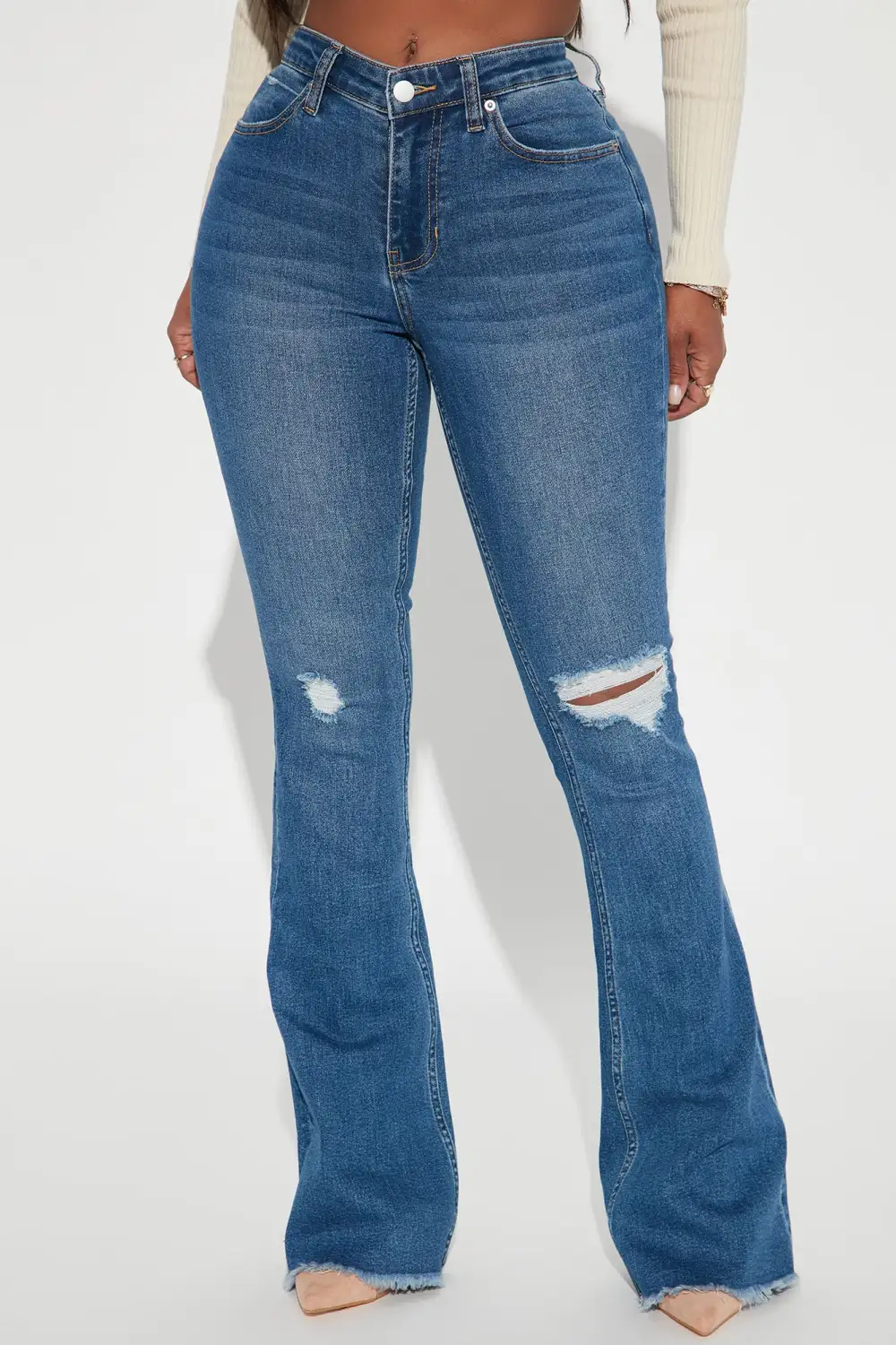 Seven Heavens Stretch Flare Jeans - Medium Wash