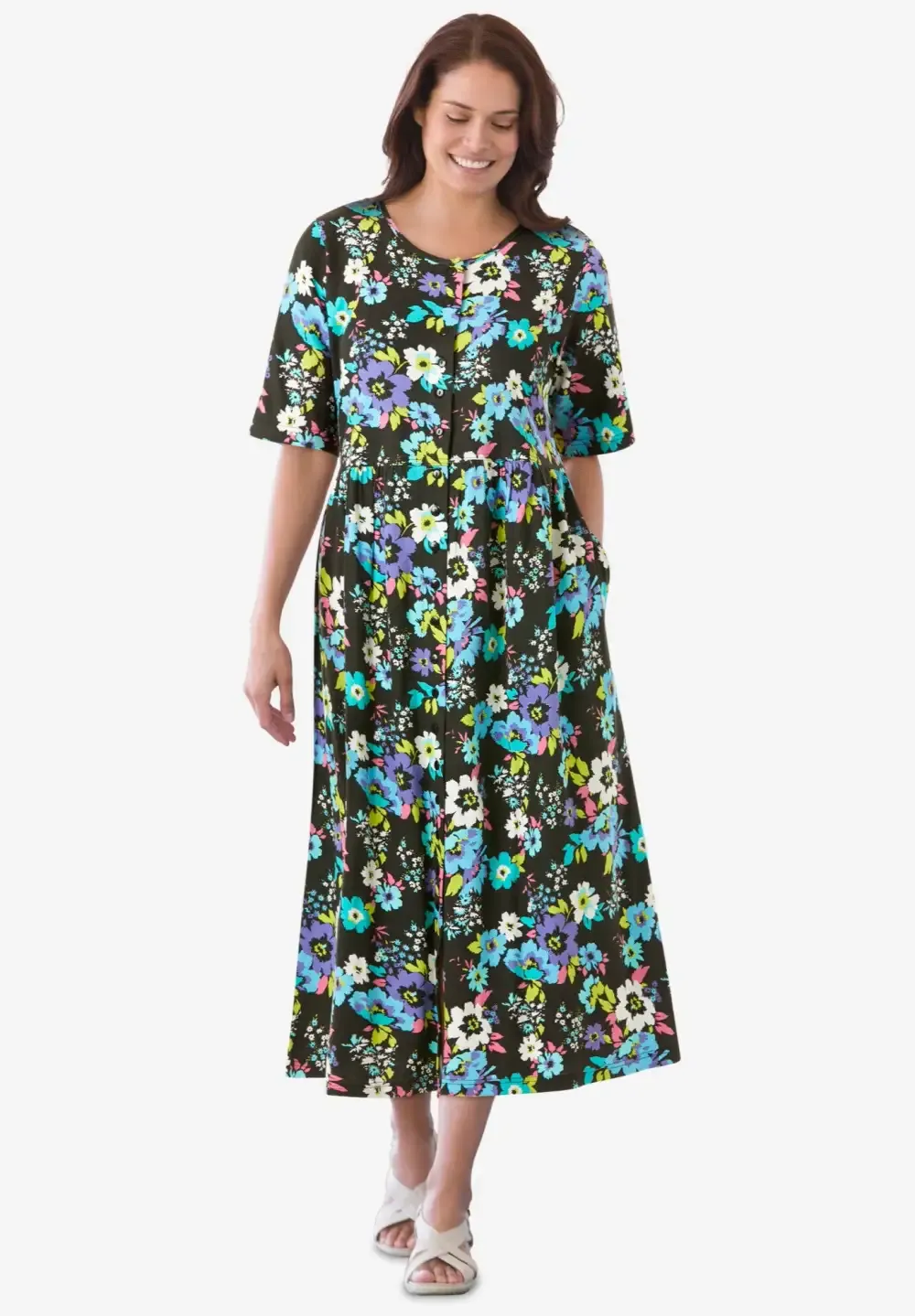 Button-Front Essential Dress