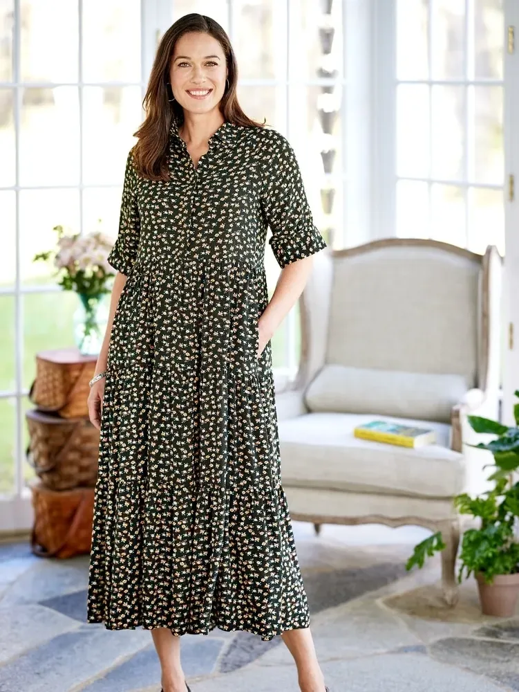 Ella Simone Tiered Floral Maxi Dress