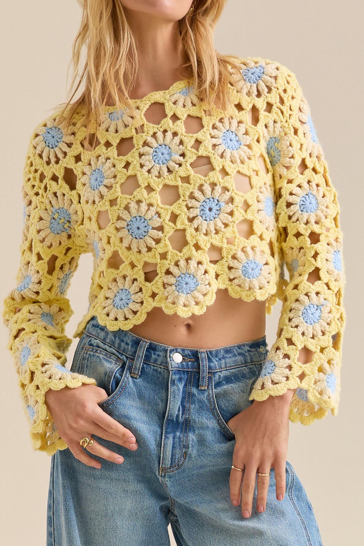 Flower Crochet Sweater