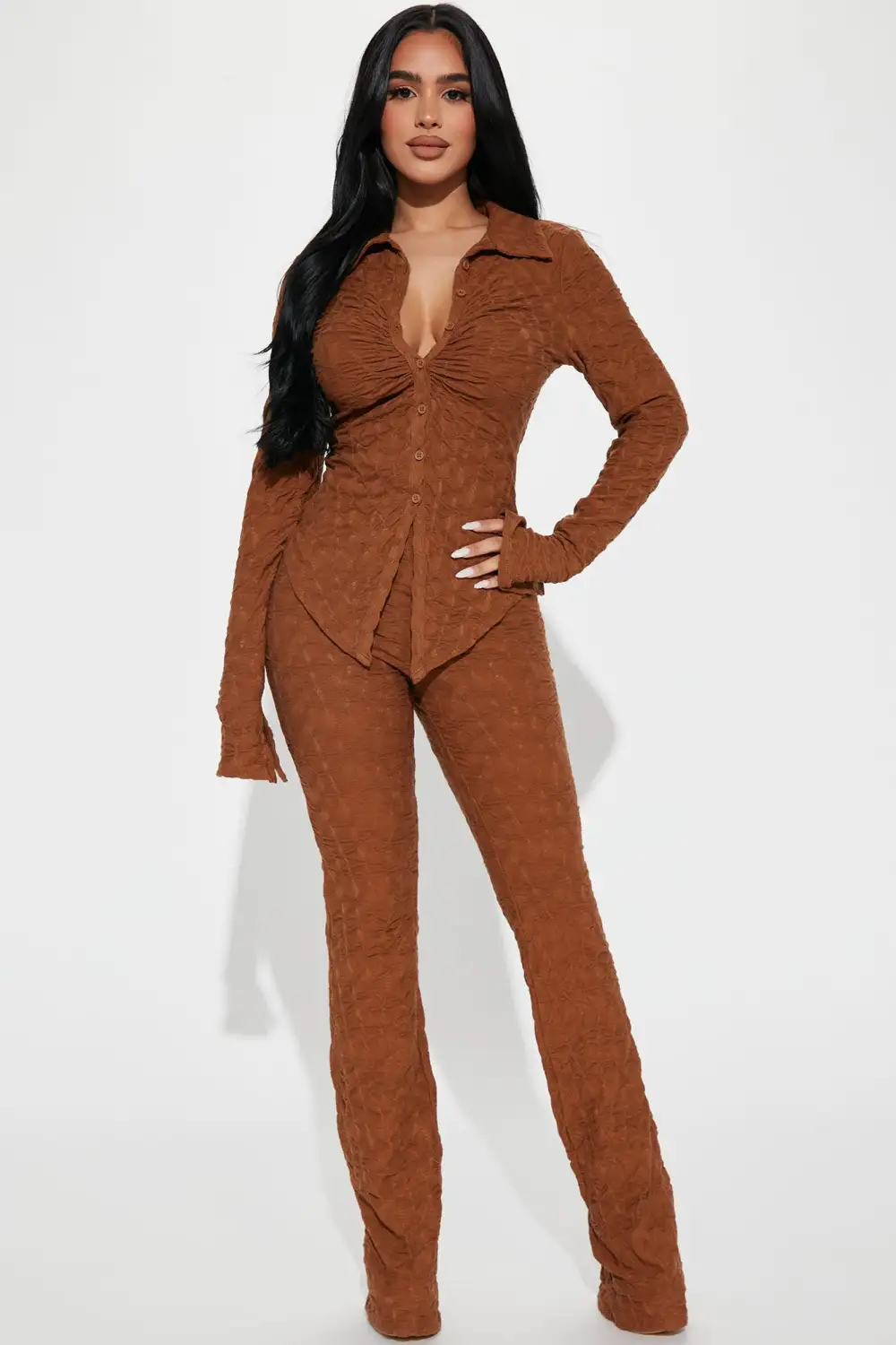 Petite Liliana Pant Set - Brown