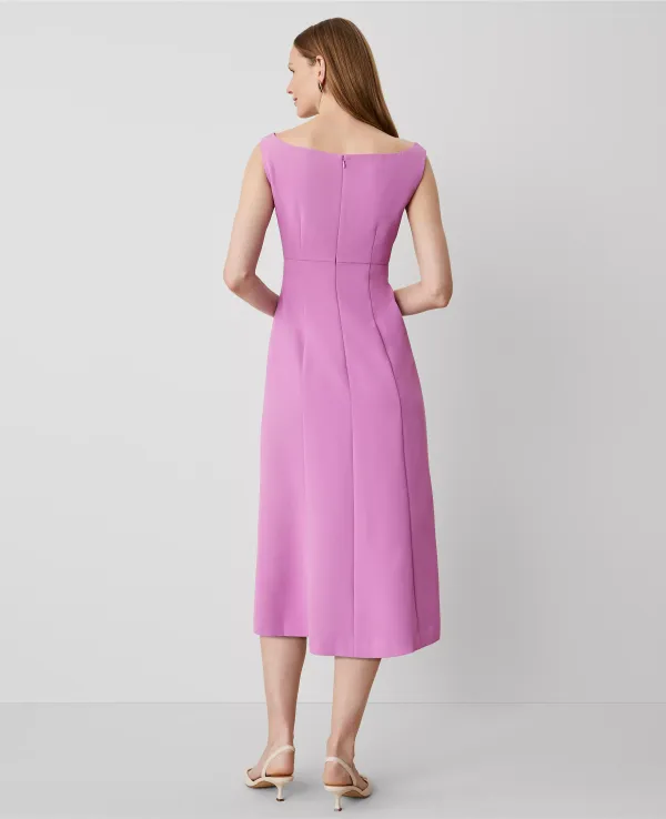 The Seamed Flare Dress in Fluid Crepe