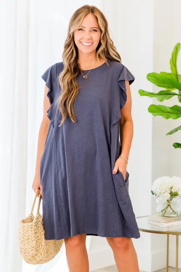 The Final Time Dress, Navy
