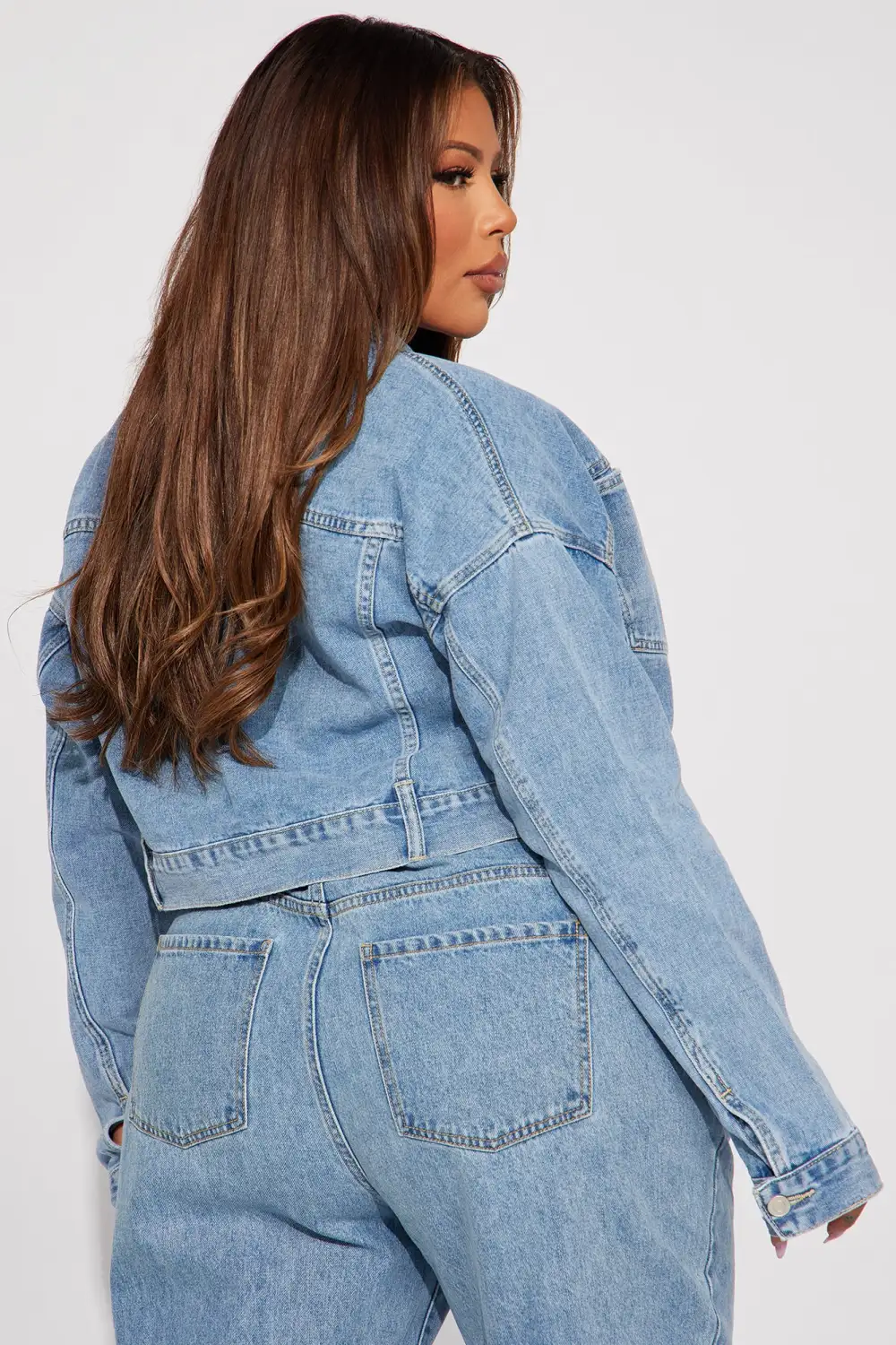 Letting You Know Crop Denim Trucker Jacket - Light Wash