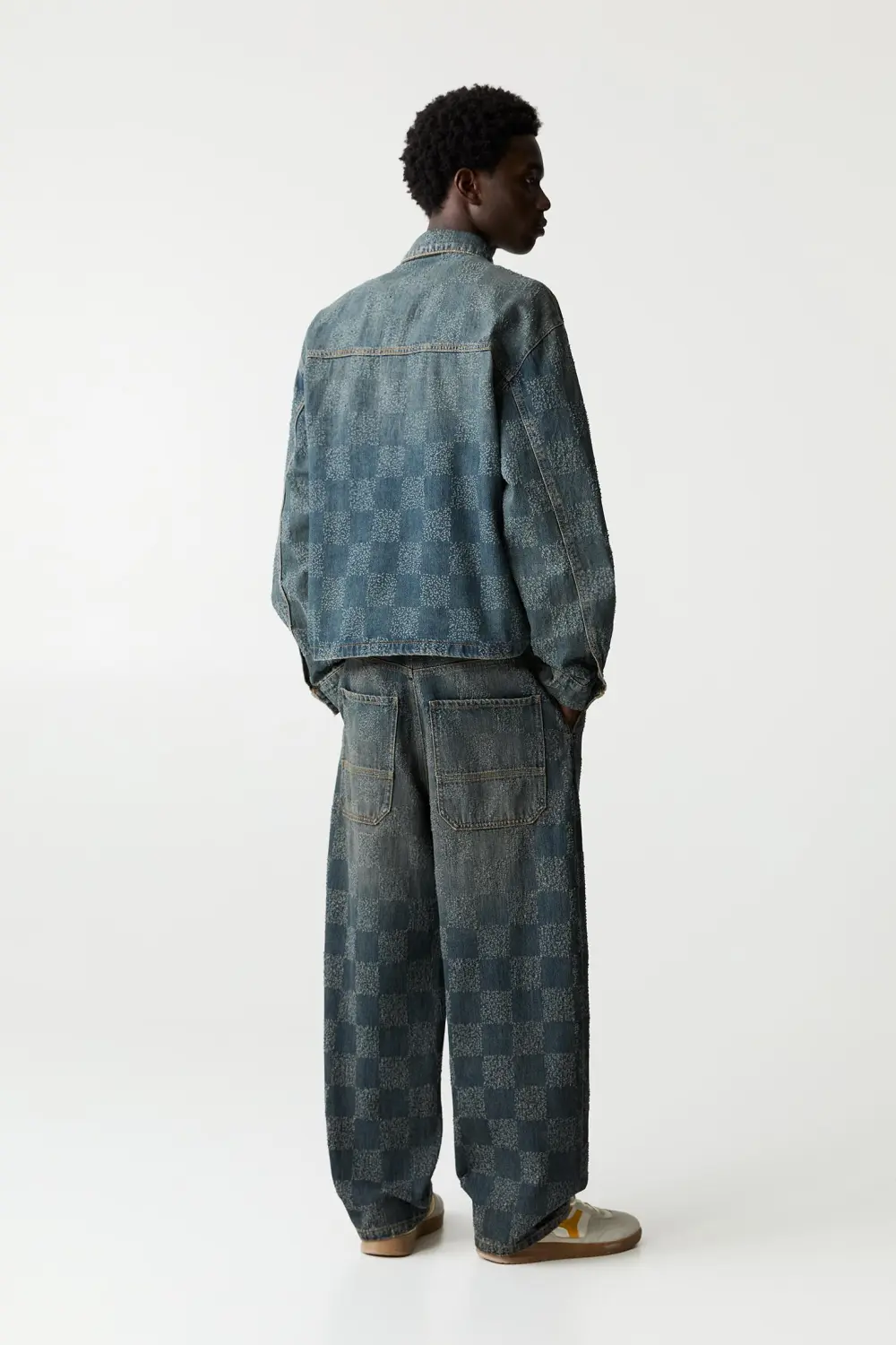 Checked skater jeans