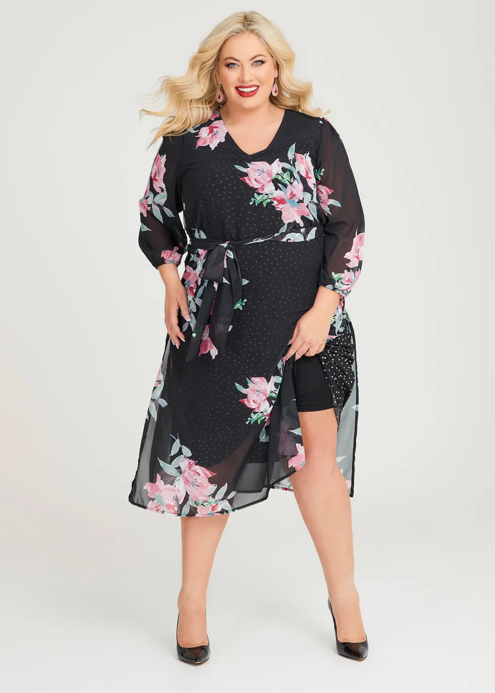 Bloom Spot Chiffon Dress