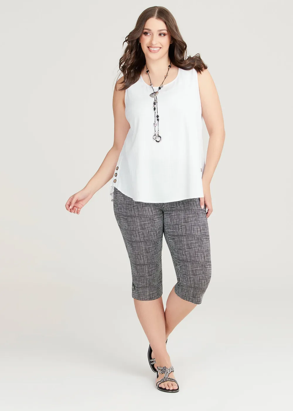 Cotton Blend Check Short