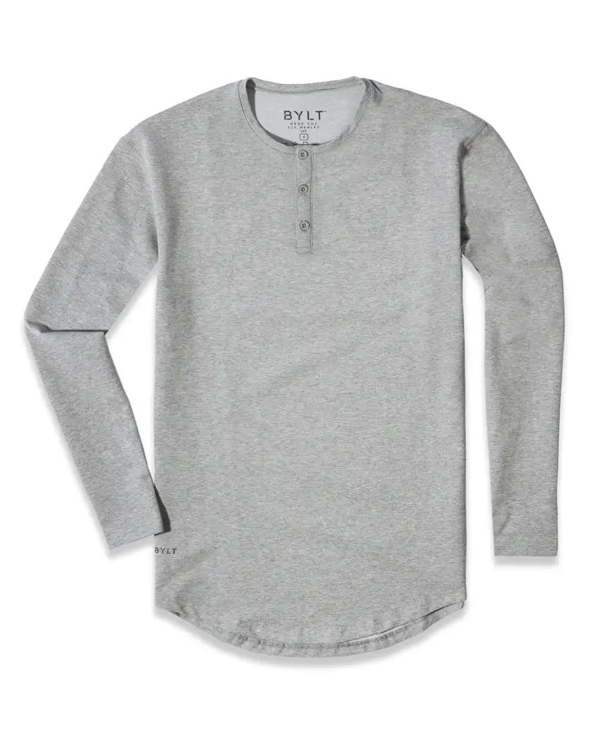Henley Drop-Cut Long Sleeve: Lux