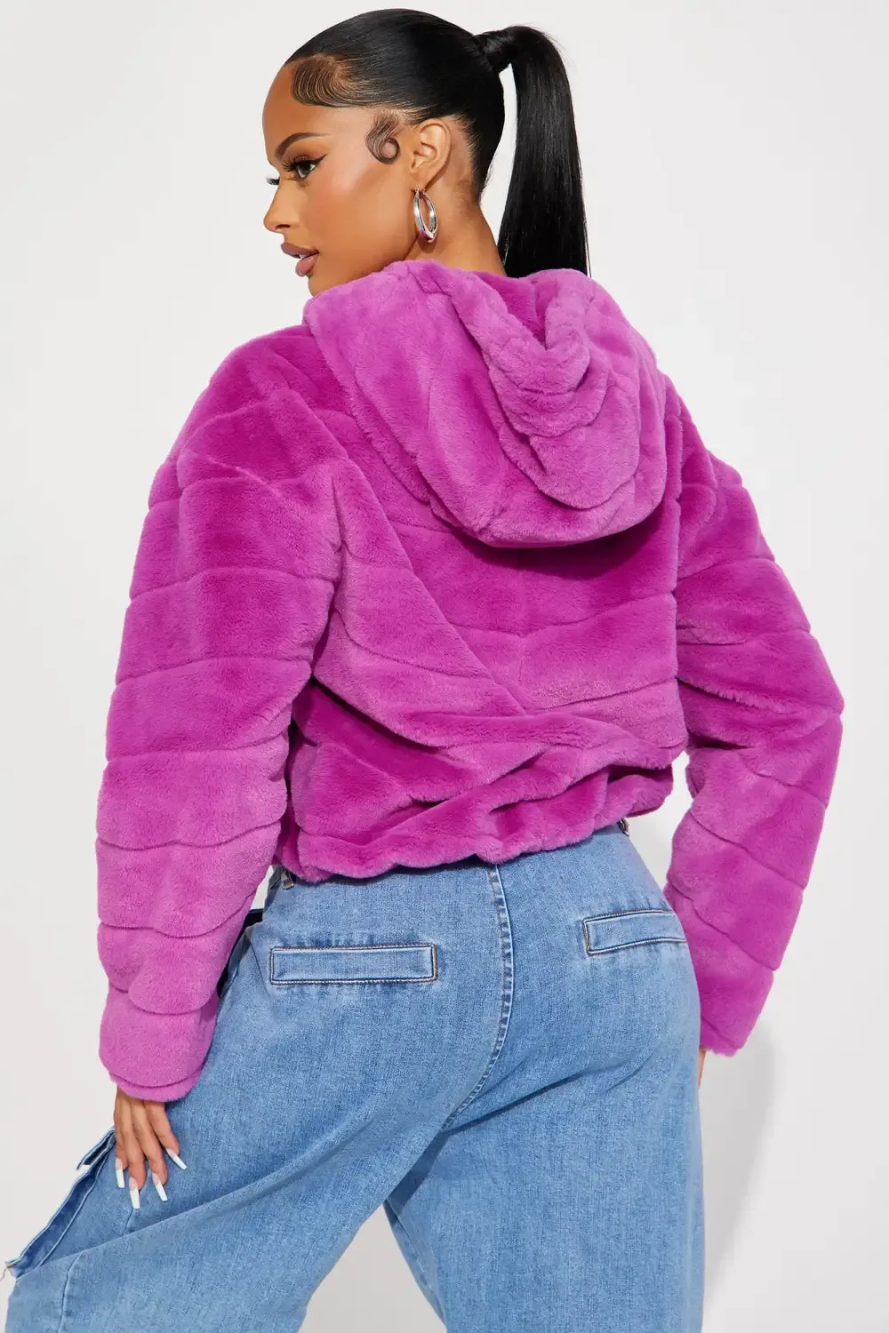 Capture This Faux Fur Jacket - Magenta