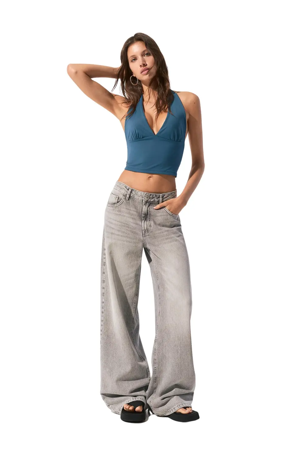 Open-back halter top