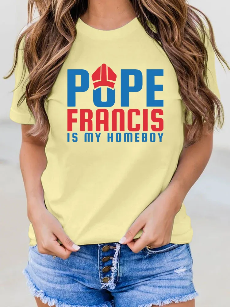 Women's Pf Is My Homeboy Print Short Sleeve Cotton T-Shirt