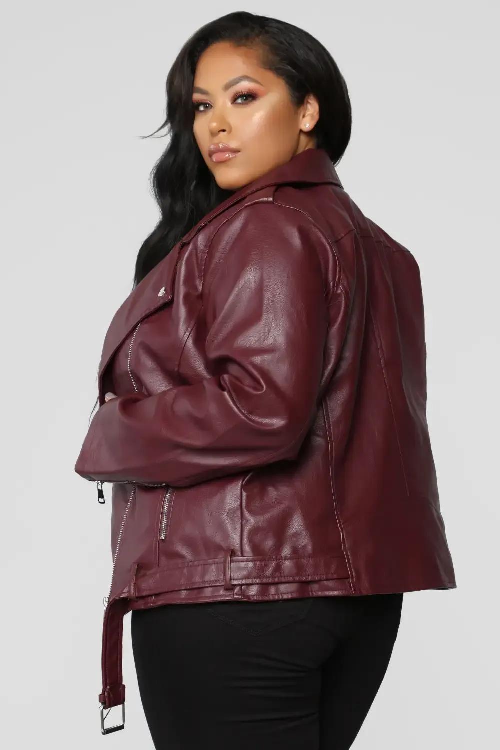 Araxie Vegan Leather Jacket - Wine