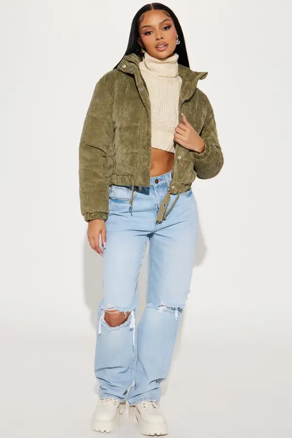 Cover Your Tracks Puffer Jacket - Sage