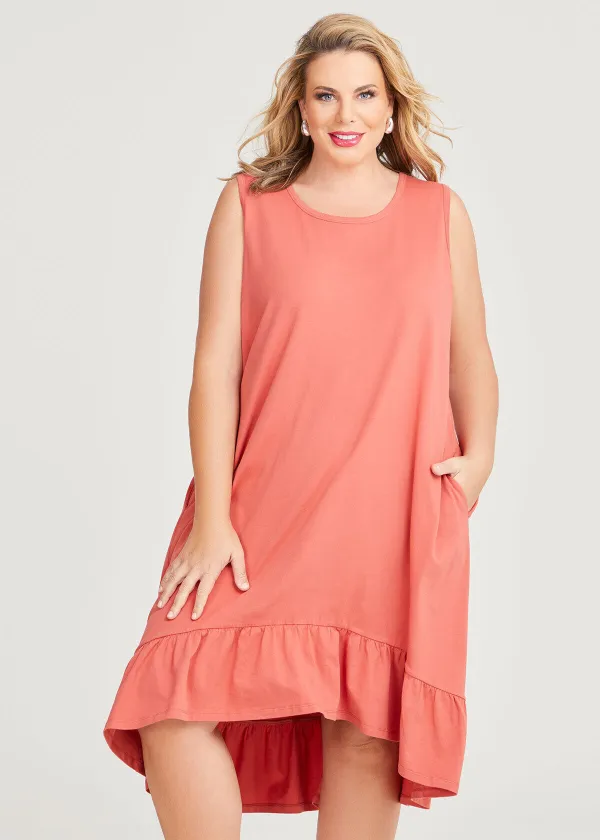 Cotton Sleeveless Tiered Dress