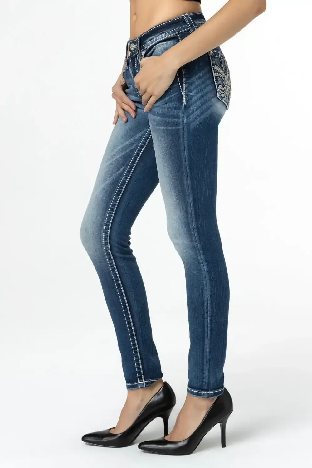 Vibrant Fleur De Lis Skinny Jeans