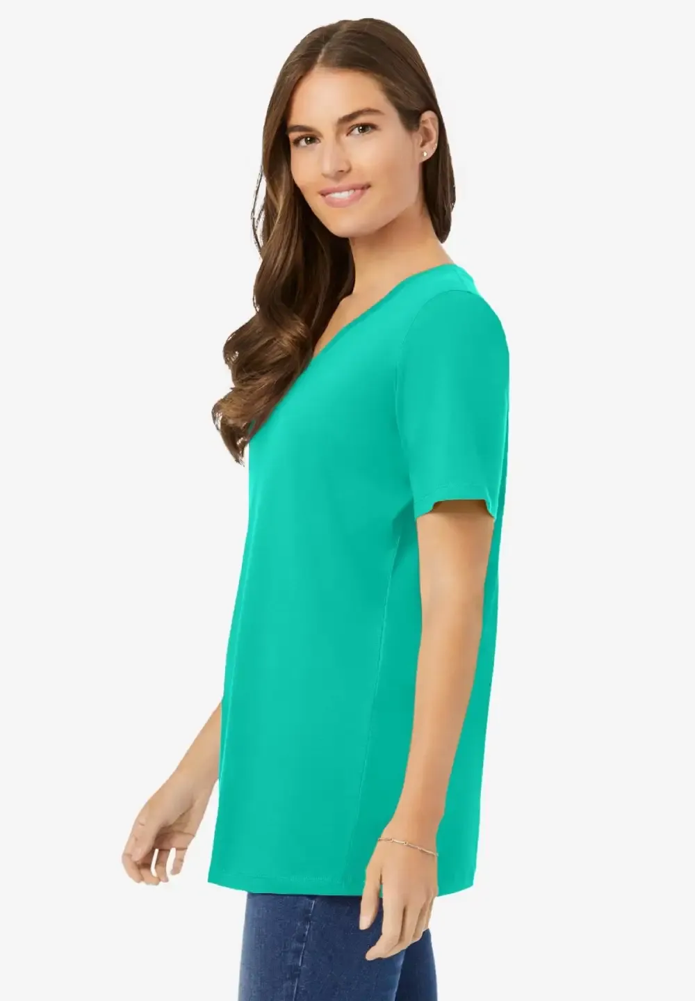 Perfect Short-Sleeve V-Neck Tee