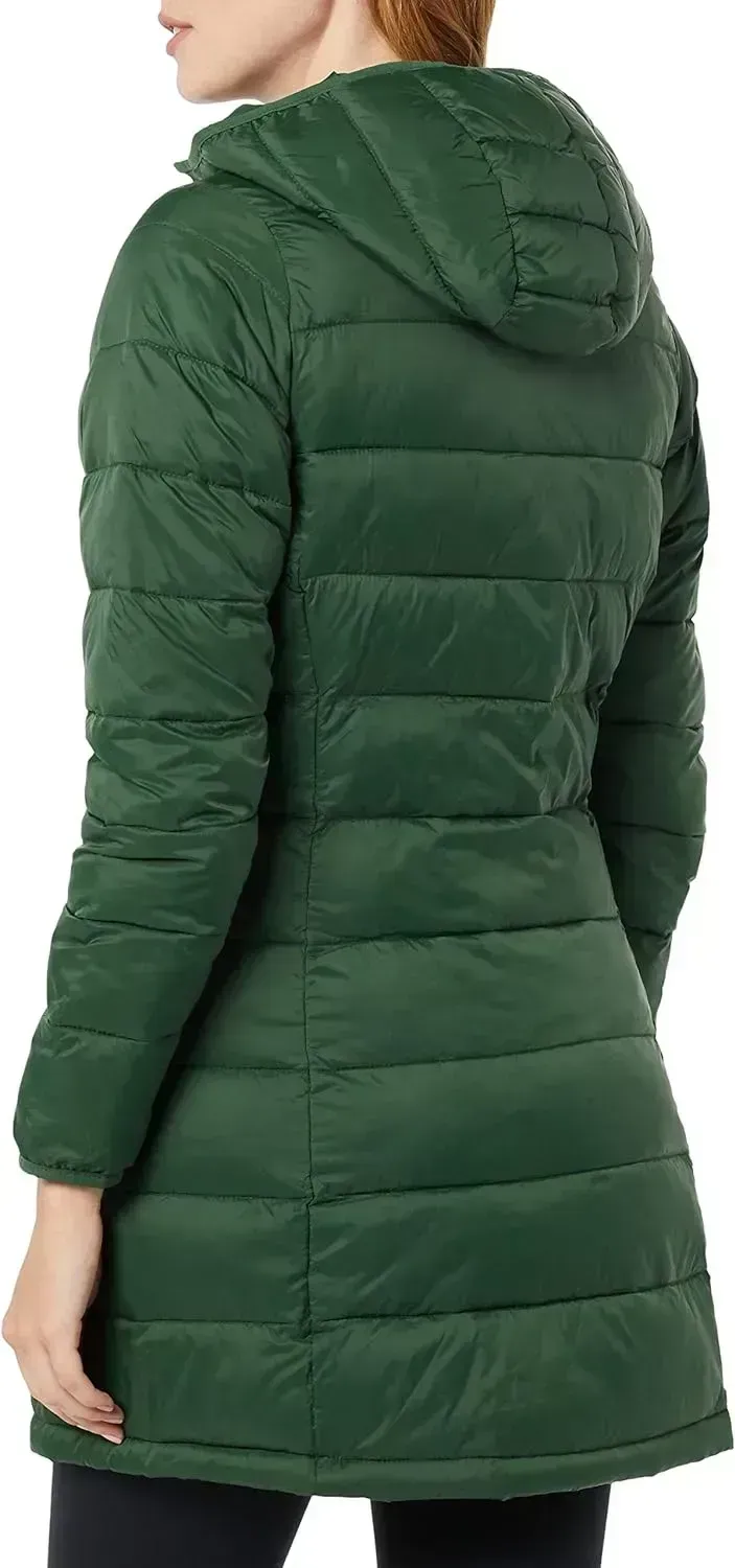 Women's Lightweight Water-Resistant Hooded Puffer Coat (Available in Plus Size)