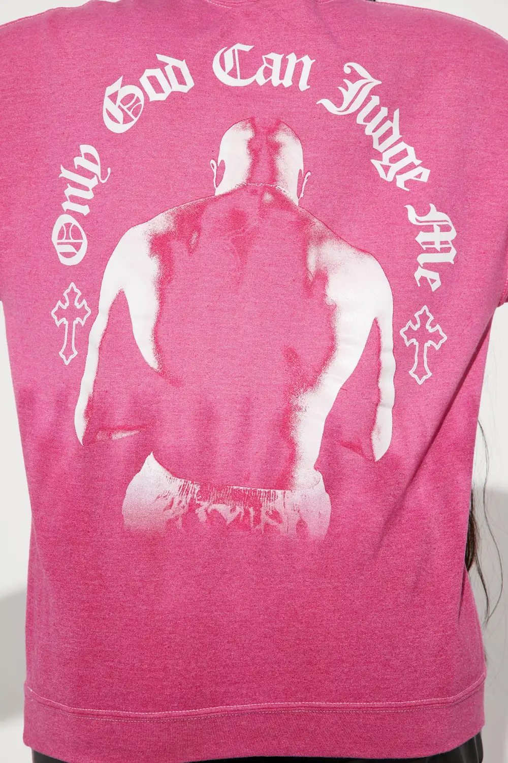 Can't Judge Me 2Pac Crew Neck Sweatshirt - Fuchsia