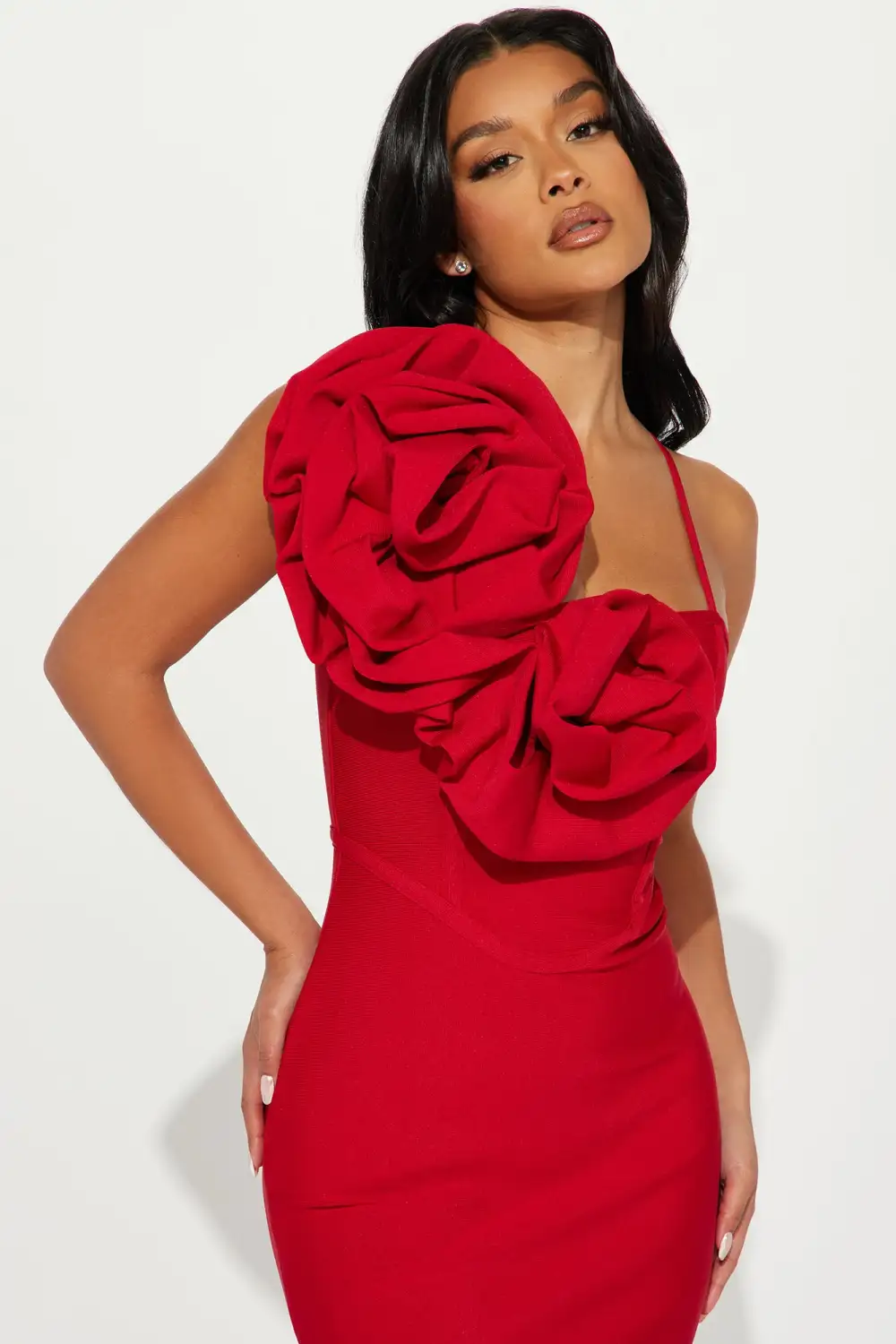 Mary Bandage Midi Dress - Red