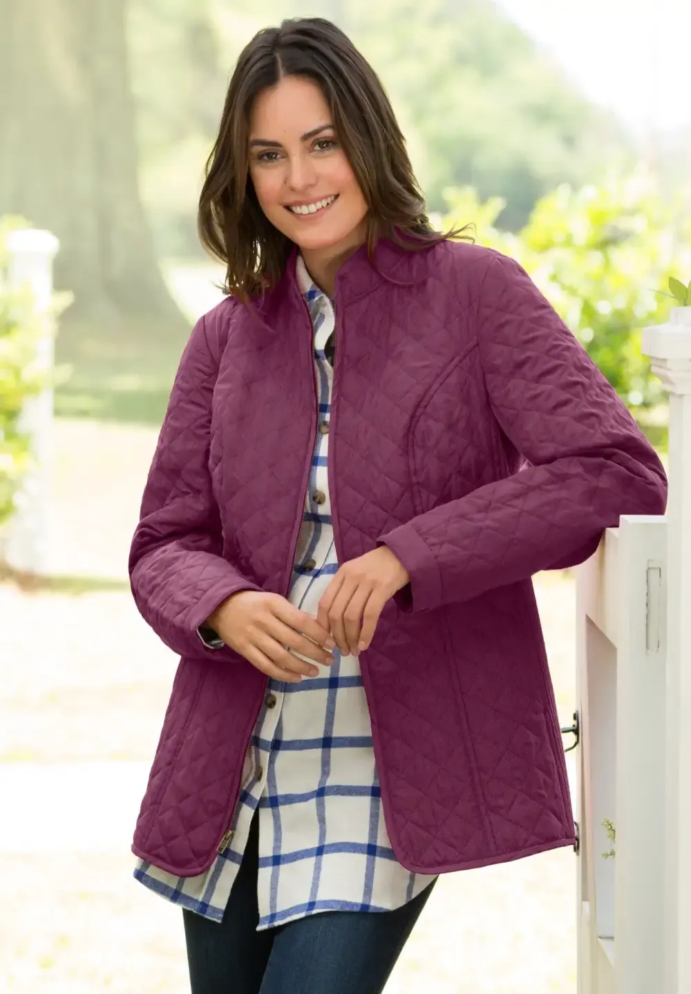 Zip-Front Quilted Jacket
