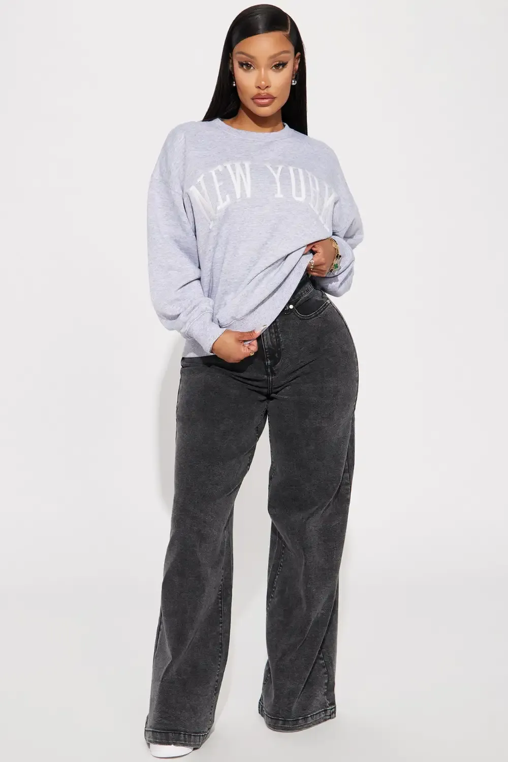 Coming Back For More Wide Leg Jeans - Black Wash