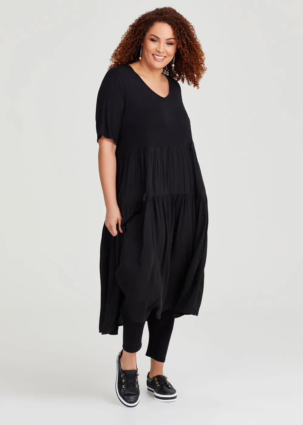 Natural Enya Tier Dress