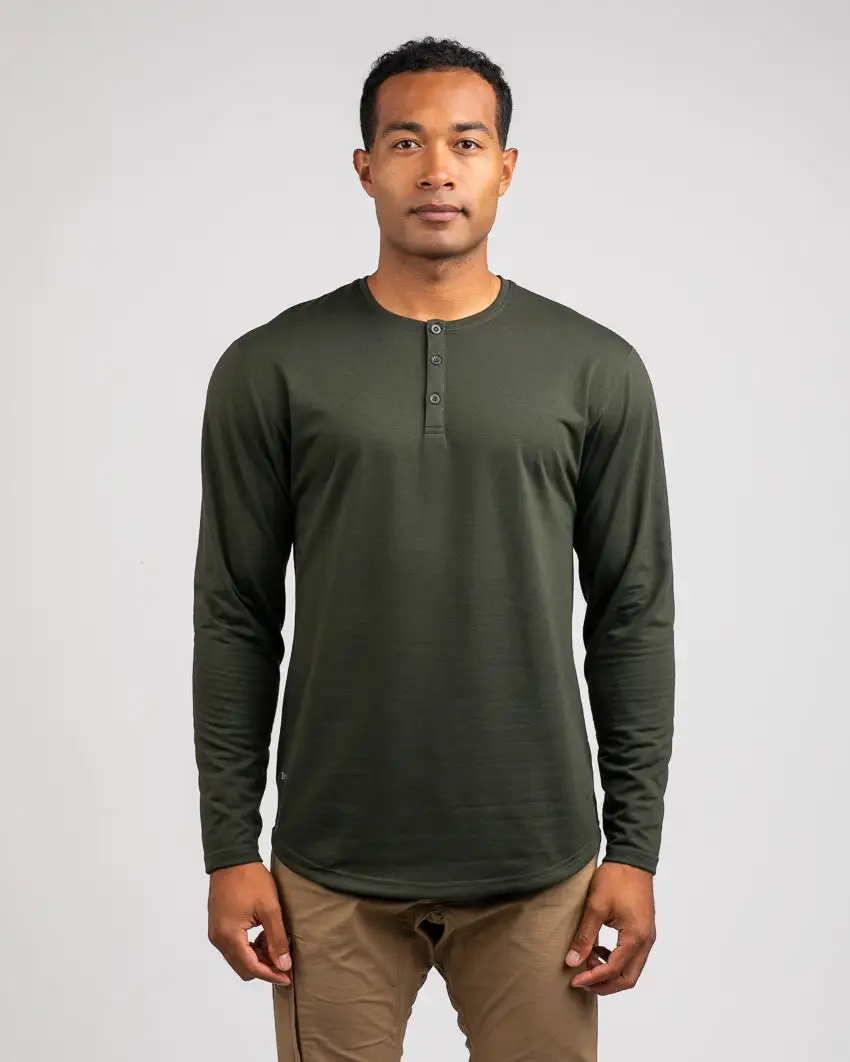 Henley Drop-Cut Long Sleeve: Bylt Signature