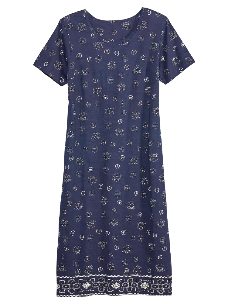 Bandana Print Cotton Knit T-Shirt Dress