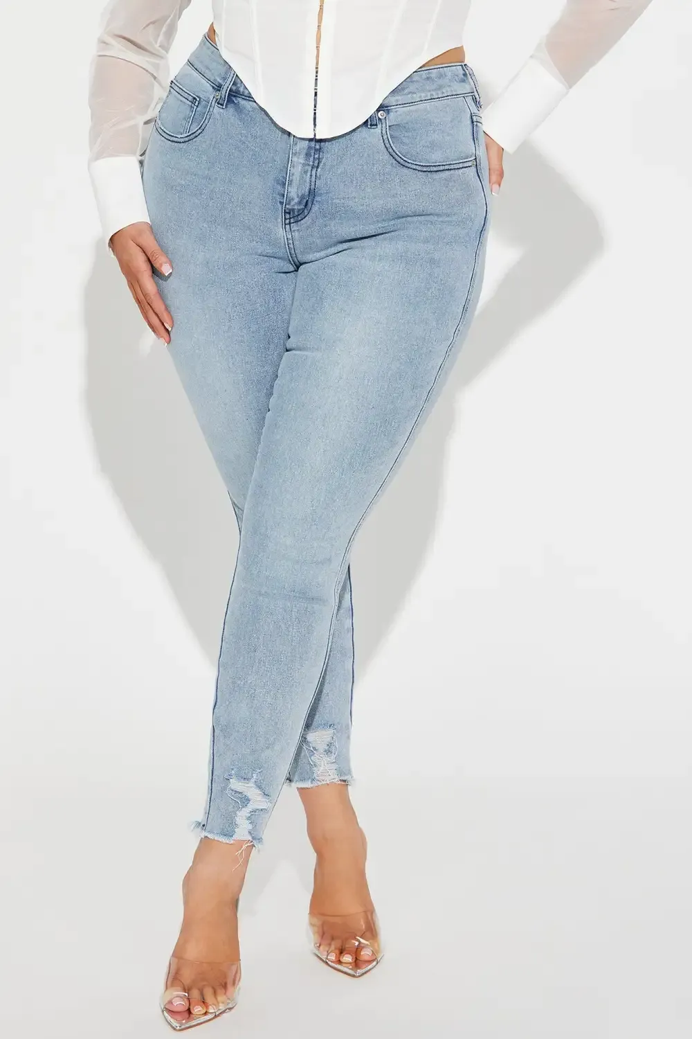 Think About It Stretch Skinny Jean - Light Wash
