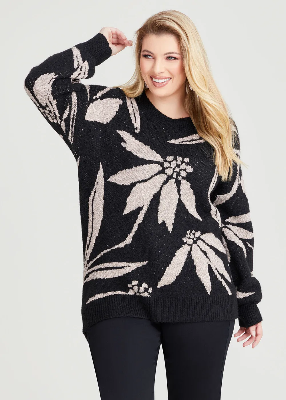 Floral Lurex Mix Jumper