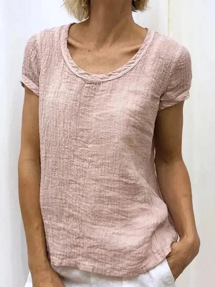 Vintage Crew Neck Casual Tee