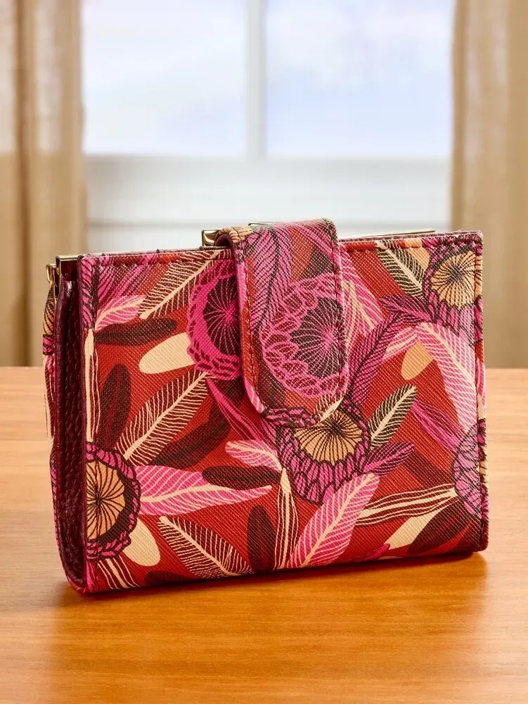 Bold Floral RFID-Blocking Bi-Fold Wallet